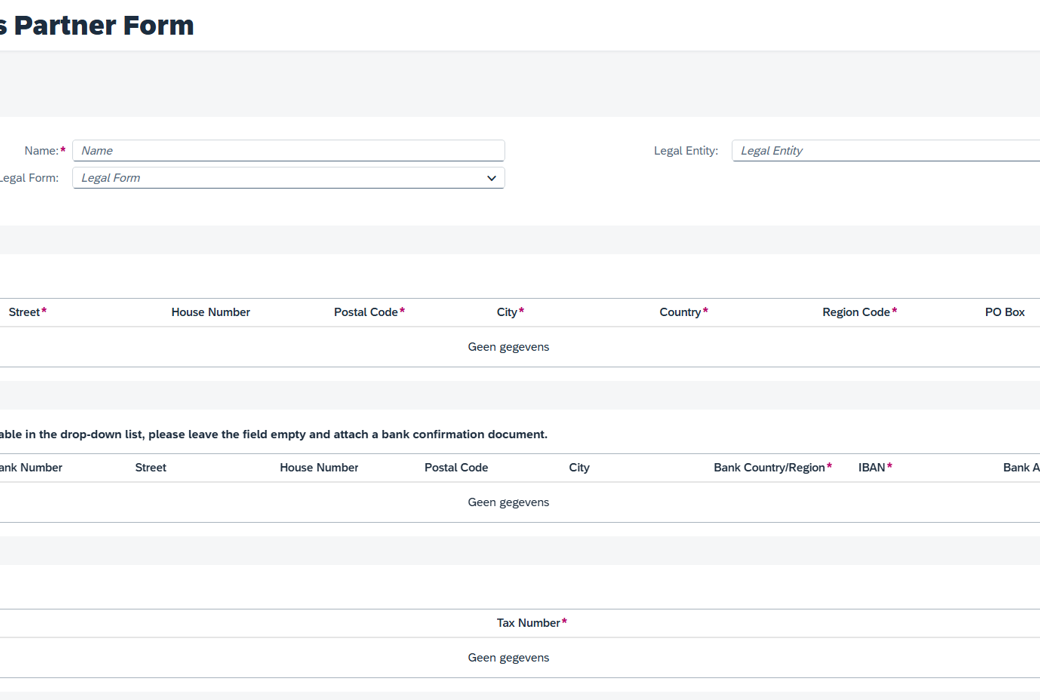 Business Partner Form
