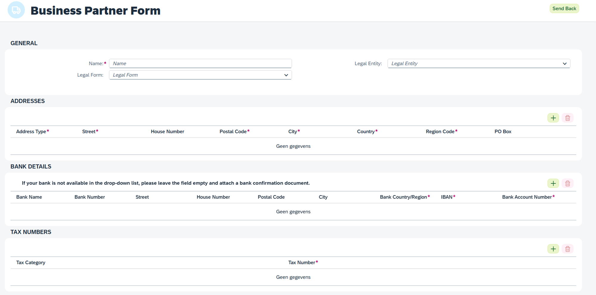 Business Partner Form