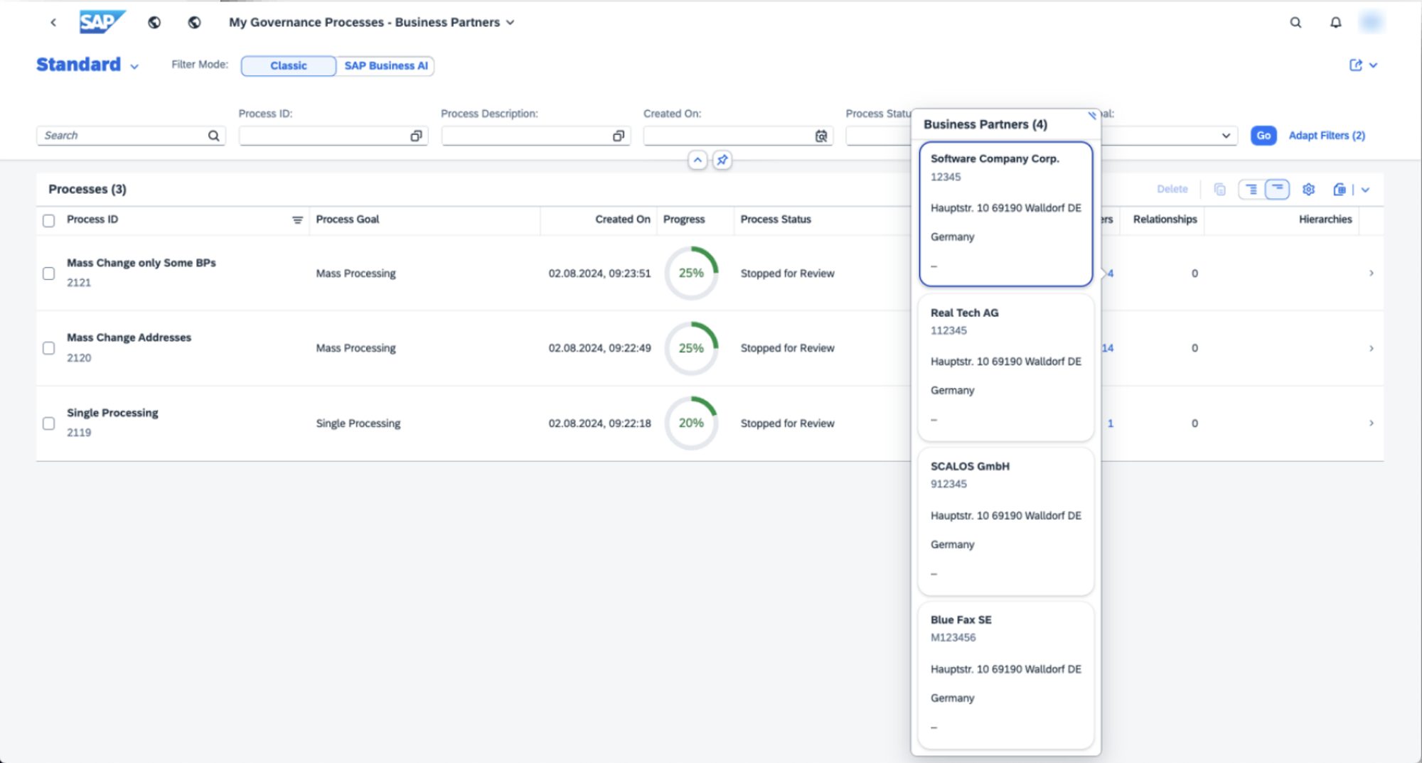 Figure 9 My Governance Processes App