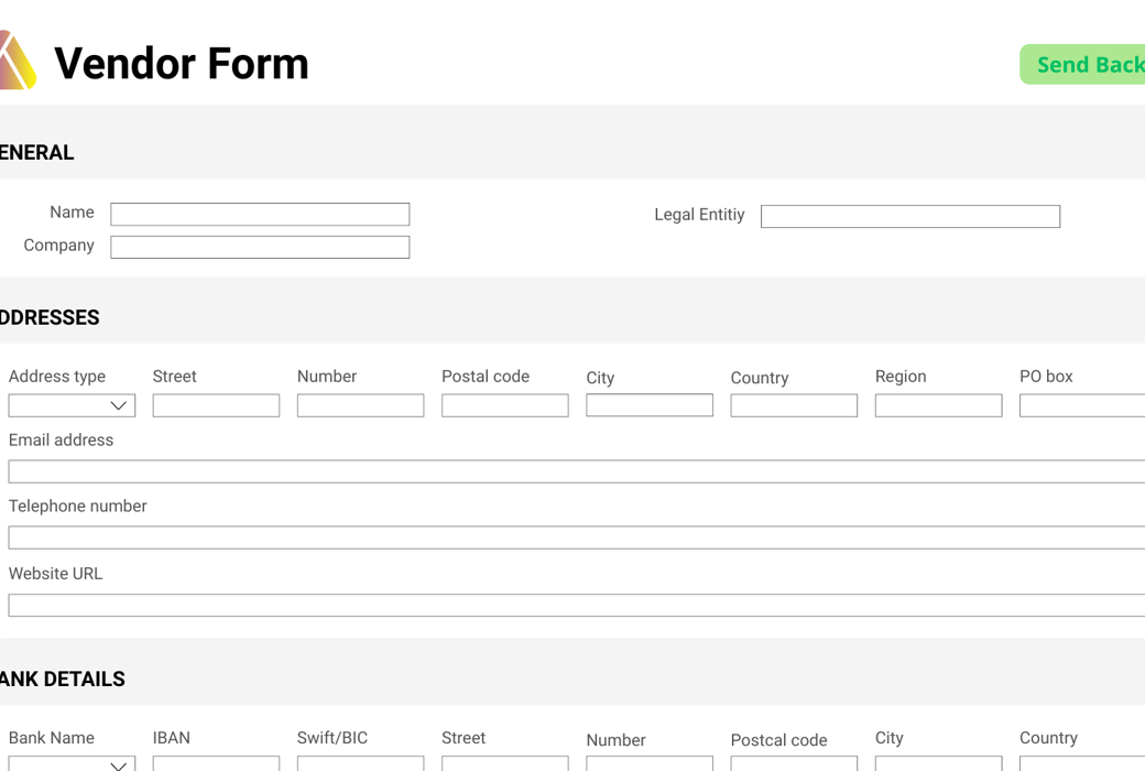 Self-Service Vendor Data Collection via Alluvion Vendor Form