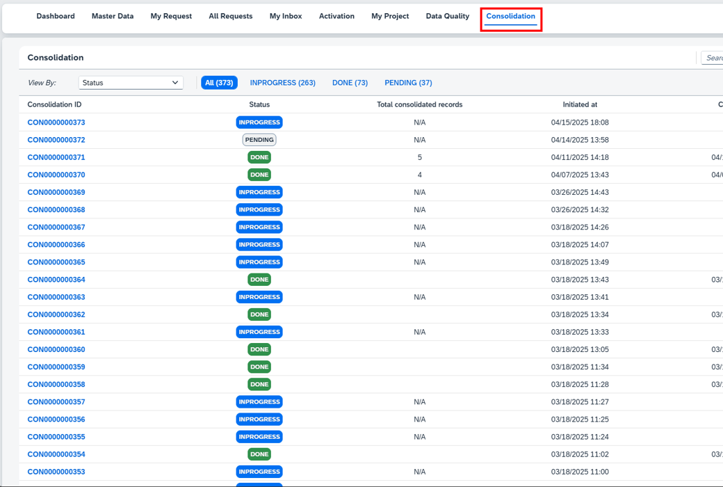 Consolidationoverviewscreen