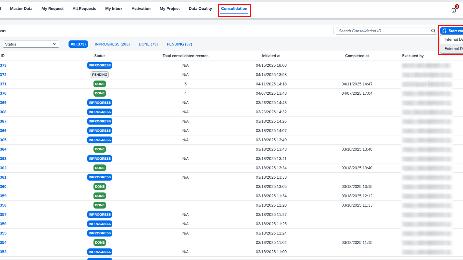 Consolidationoverviewscreen